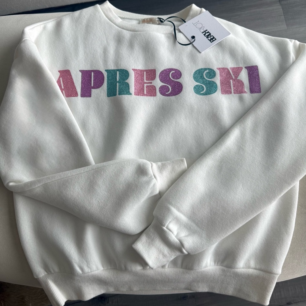 Beach Riot White Apres Ski Sweatshirt BRAND NEW - Picture 5 of 6